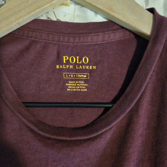 Polo by Ralph Lauren Burgundy T-Shirt - Picture 2 of 4